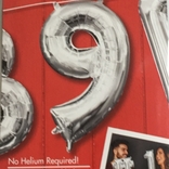 Balónek foliový narozeniny číslo 9 stříbrný 35cm x 20cm